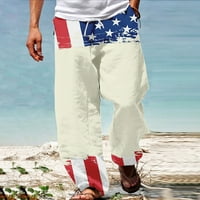 Muškarci Američka zastava Patriotske pantalone za muškarce 4. jula Hipi Harem hlače Baggy Boho Yoga