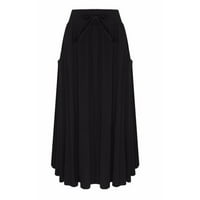 Haxmnou ženske ljetne duge maxi suknje od suknje od suknje u boji crne xl