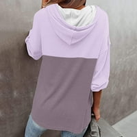 Ženska majica s dugim rukavima LAVEL dolje u boji Blok casual pulover TOP PURPLE veličina S