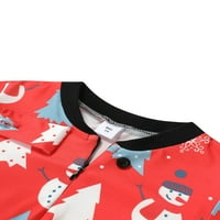 Božićne pidžame za porodicu, crtani snjegović dugih rukava sa pantalonama za odrasle, djecu, beba, crvena
