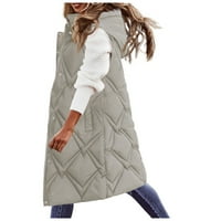 Relanfenk Winter Fall Cardigan za ženski prsluk s dugim kaputom s gornjim kaputom bez rukava s džepovima