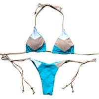 Finelylove kupaći kostim ženski podstavljeni sport BRA stil bikini plava l