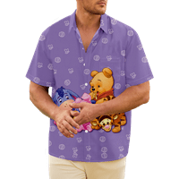 Košulje za muškarce i dječake Havajski Winnie The Pooh casual majica s kratkim rukavima na havajima
