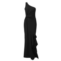 Tobchonp ženski jedno patentni zatvarač u obliku ramena urušene večernje večernje haljine Blacks Scret