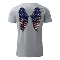 Ženske vrhove Muške majice za neovisnost, muške američke zastave Graphic Grey XL