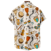 Muški ženski muzički element gumb za ispis niz majicu kratkih rukava smiješna pamučna košulja i top