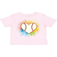 Inktastični bejzbol Sportski srčani poklon Toddler Majica Toddler Girl Majica