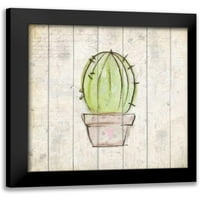 Allen, Kimberly Crni moderni uokvireni muzej umjetnički print pod nazivom - akvarel kaktus 1