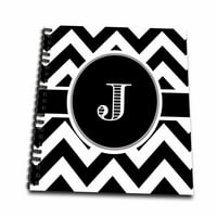 3drose crno-bijeli chevron monogram početni j - mini notepad, prema