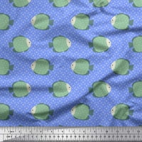 Soimoi Blue Georgette viskoza tkanine Grouper Riblji ocean Ocean Print šivaći tkaninski dvorište širom