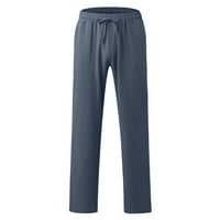 Baccoke muške hlače muške ležerne čvrste pune dužine ravne hlače džepne pantalone tamno siva