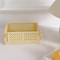 Haykey Mini sklopiva plastična košara za pohranu za organiziranje sanduka sa ručkama za stolove i spavaće sobe