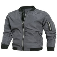 Tenmi muški jakne Solid Color Sportwear postolje ovratnik bomber jakna casual kaput radna odjeća tamno