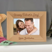 Dan sretnih očeva personalizirani drveni okvir za slike-6 4 Brown Horizontal