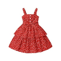 KPOPLK Girls 'haljine djevojke slatka ljubav polka točkice zastrane ljetna haljina za casual cvjetne