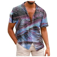 Gotyou muške havajske majice kratki rukav tiskan sa džepnim gumbom prema dolje Ljeto plaža haljina svjetla