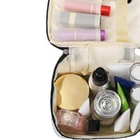 Modna torba Travela torba za pranje Veliki kapacitet Stripe rešetke Laserska toaletna torba sa zatvaračem za šminku Ženska kozmetička torba Korejska oprema za pohranu Ružičasta