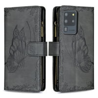 Dteck Case za Samsung Galaxy S ultra, magnetni kožni držač kartice Novčanik sa zatvaračem Butterfly