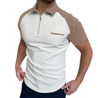 Muški modni vrhovi casual patent zatvarača na zatvarača zaklonike kratki rukav košulje rukavskog rukava