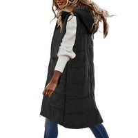 LisingTool zimski kaputi za žene jesen i zima preveliki ženski pamuk u dugim kaputima sa kapuljačom za žene za žene crne
