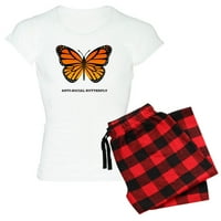 Cafepress - antisocijalni leptir pidžama - ženska lagana pidžama