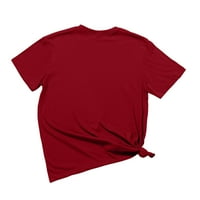 Ženski bluze Ljeto Ženska tiskana majica s kratkim rukavima Crvena M