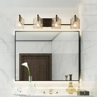 Svjetla kupaonica Vanity Light hotece Crno-zlatna zidna Sconce Rasvjeta sa čistom staklenom nijansom