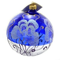 Christina's World Cobalt Ginko stakleni ukras Ornament lišće ROS740