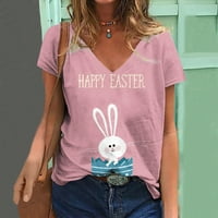 Sretan Uskršnji dan majica za žene, Uskršnja majica slatki vrh, sretan uskršnji zečji zečji majice