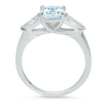 2.5ct ovalni rez plavi simulirani dijamant 14k bijeli zlatni godišnjički angažman kamena prstena veličine
