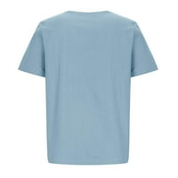 Zunfeo Ljetni vrhovi za žene - Crew Crt Comfy Casual Tops Flash Pick Pulover T Majice Skraćena bluza