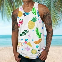 Tking modni muški majica Ležerne modne ljetne bez rukava na plaži tiskani okrugli zrnkovi za muškarce