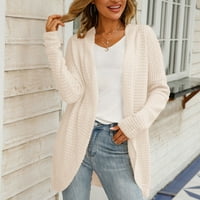 Prevelizirani džemperi za žene Čvrsta boja navratnik dugih rukava zimski ležerni kaputi Cardigan Top