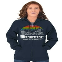 Denver uvijek smiješan Kolorado zip up hoodie muške ženske brine za žene 5x