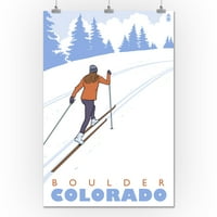 Boulder, Kolorado - Cross Country skijaš - Lantern Press poster