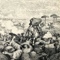 Don Quixote bori se protiv stada ovaca pogurajući ih za dvije vojske iz Don Quixote de la mancha od