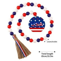 Grška sa drvenim perlama sa američkom zastavom Rustikalne rese, Seoska kuća za neovisnost za neovisnost