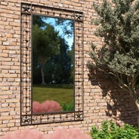 Vrtni zidni ogledalo pravokutni 23,6 x43.3 crna