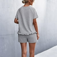 Objave za žene Ljetne kratkih rukava ruffles majice i kratke kratke hlače Labavi podudaranje Loungewear