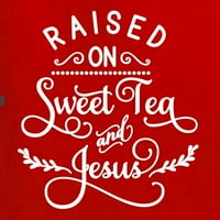 Divlji Bobby podignut na slatkoj čaj i Isusu inspirativne hrišćanske žene Slim Fit Junior Tee, Crvena,