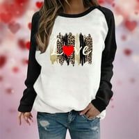 Rollbacks Valentinene majice za žene Valentine Love Graphic Print Tops CrewNeck Pulover Womens Compy