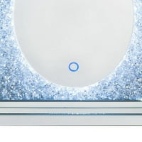 Zrcarirani FAU dijamantni akcentni dekor sa LED, srebrnim - Saltoro Sherpi