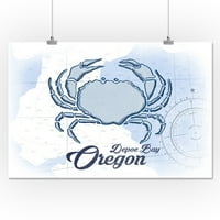 Depoe Bay, Oregon - Crab - plava - Primorska ikona - ART TEANTER TESTS