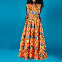 Hanzidakd ljetne haljine za žene afrički ženski print DIY multi-noseći remenske haljine srednje splitske