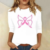 Fanxing majice za žene za žene ANDRESIONS CANCER Thirt Pink Rak preživjeli majice Inspirational rukava