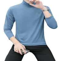 Muška zimska osnovna majica dugih rukava pune boje plus veličine vrhova labavog turtleneck pulover tee