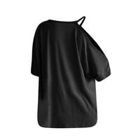Ernkv ženski ljetni trendy slobodno udobnosti čistoća čvrstog vrhova hladnih ramena rukave za majice
