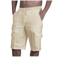 Clearsance YoHome Muški kratke hlače Ljeto Ležerne prilike pamučne posteljine Multi-džepni ispisani