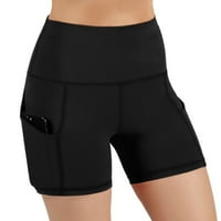 Huaai Lady Solid Džep High-Waist Trgovine rastezanje Trčanje fitness joga kratke hlače Žene Ležerne
