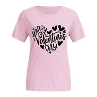 Sretna gornja zaljubljena ljubavnu košulju s bluzom od tiskane majice za žene, vježba za ženska majica